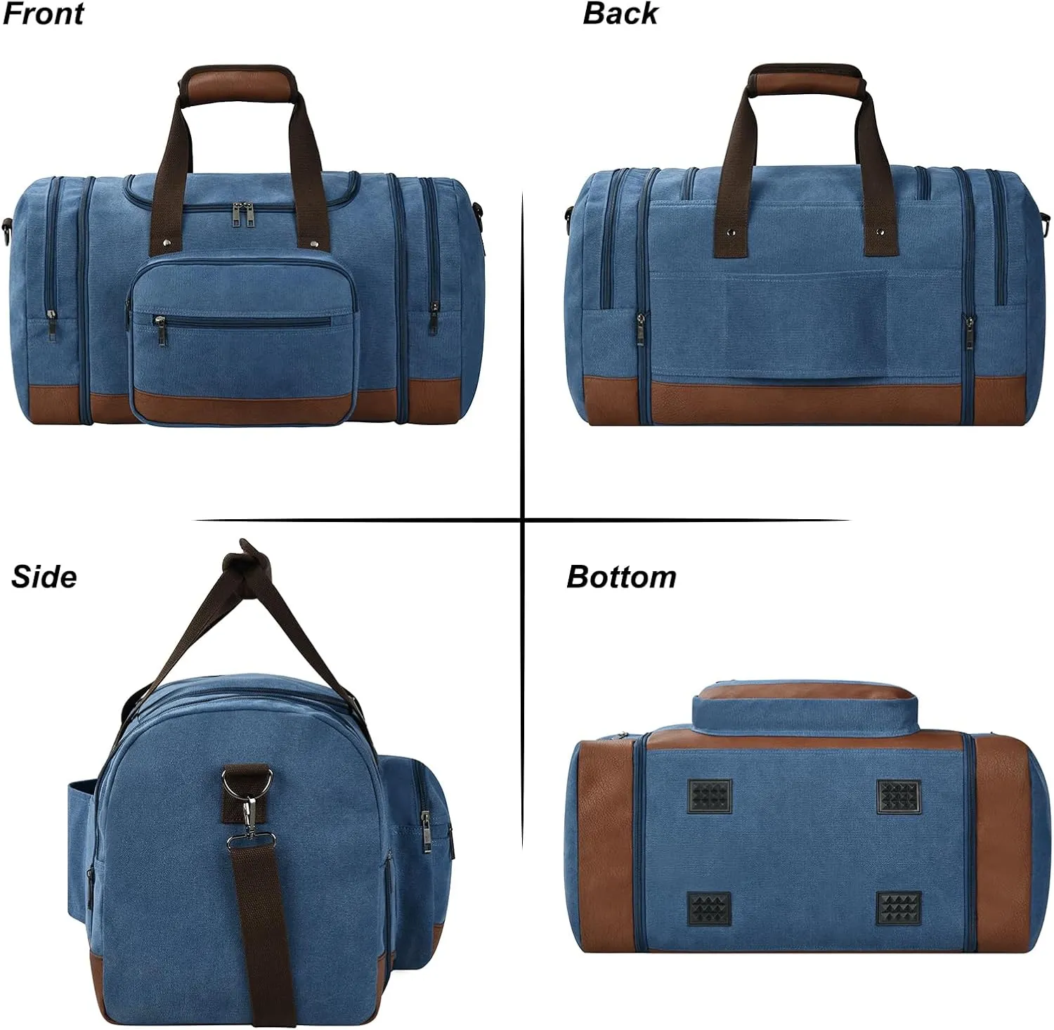 Litvyak Duffle Bag for Travel, Canvas Travel Duffel Bags Overnight Weekend Gym Carry On Luggage Bag for Men & Women(Blue Toiletry Bag)