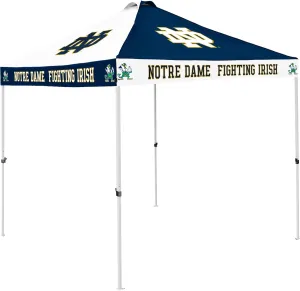 Logo Brands NCAA Notre Dame Fighting Irish 9 x 9 Foot Pinwheel Tailgating Canopy, Navy/White, One Size
