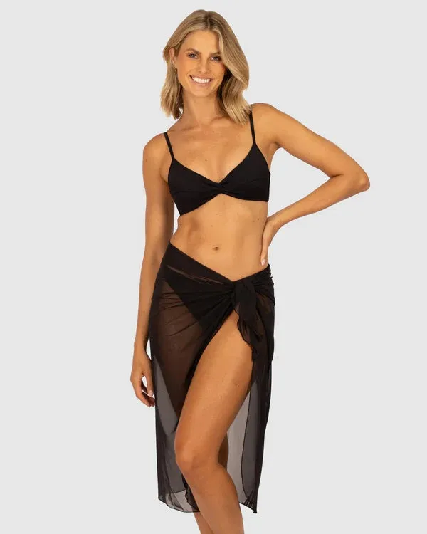 Long Mesh Pareo - Black