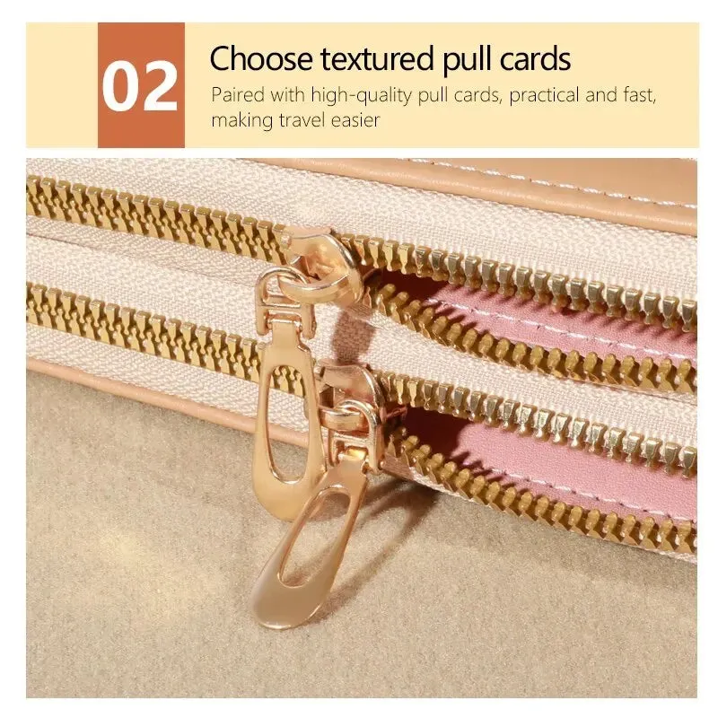 Long Women's Wallet Female Purses Tassel Coin Purse Card Holder Wallets Double Zipper Pu Leather Clutch Luxury Money Phone Bag