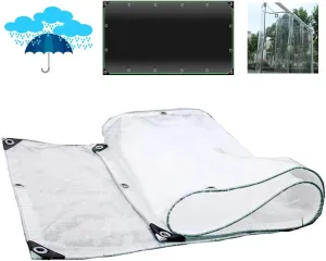 LSXIAO Glass Clear Tarpaulin Waterproof and Dustproof PVC Metal Eyelet with Free Rope Outdoor Open-air Furniture Cover, 41 Sizes (Color : Clear, Size : 2.2x1.6M)