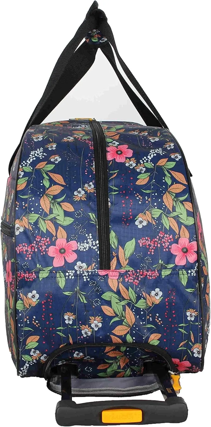 LUCAS Designer Carry On Luggage Collection - Lightweight Pattern 22 Inch Duffel Bag- Weekender Overnight Business Travel Suitcase with 2- Rolling Wheels (Peach)