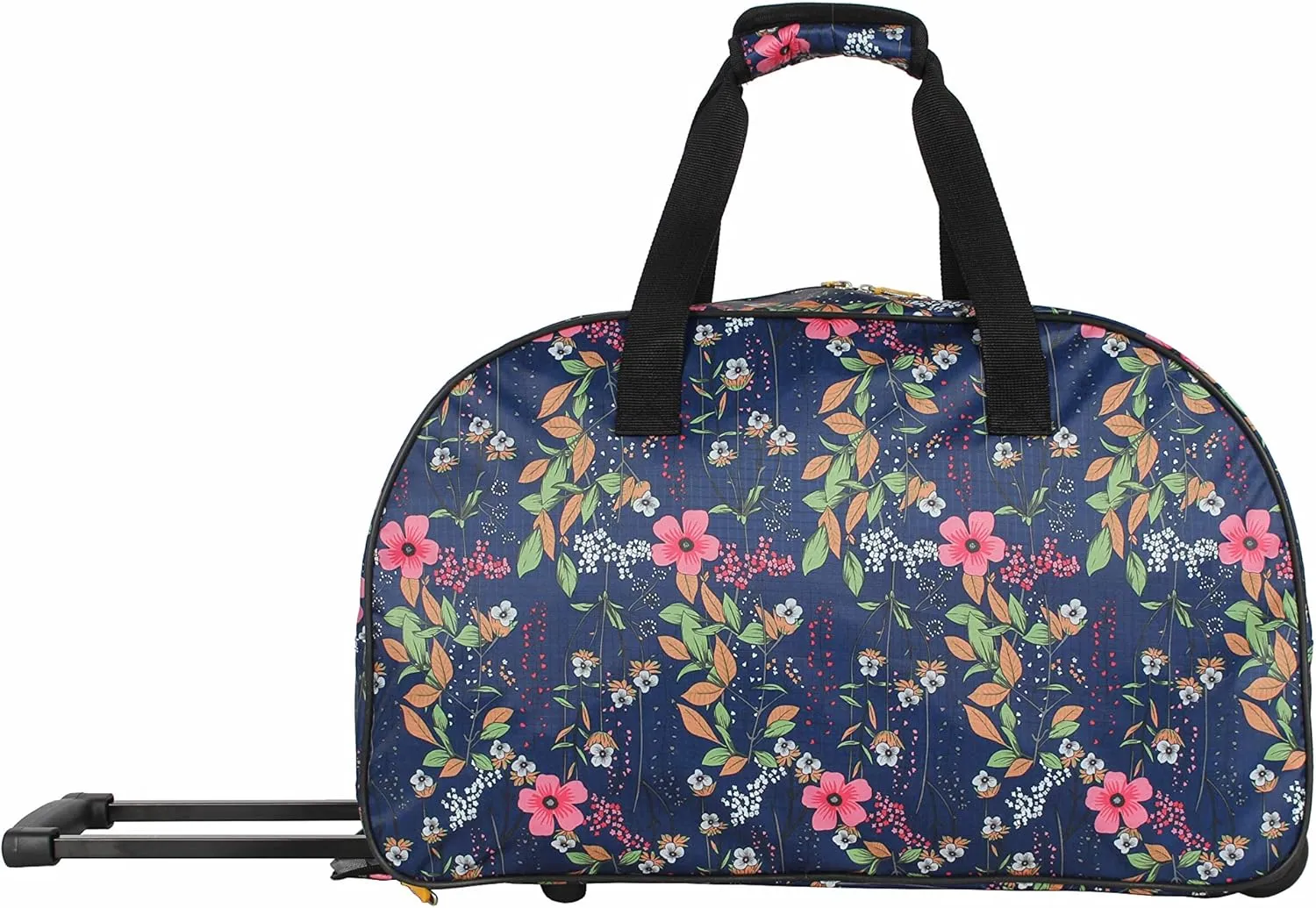 LUCAS Designer Carry On Luggage Collection - Lightweight Pattern 22 Inch Duffel Bag- Weekender Overnight Business Travel Suitcase with 2- Rolling Wheels (Peach)