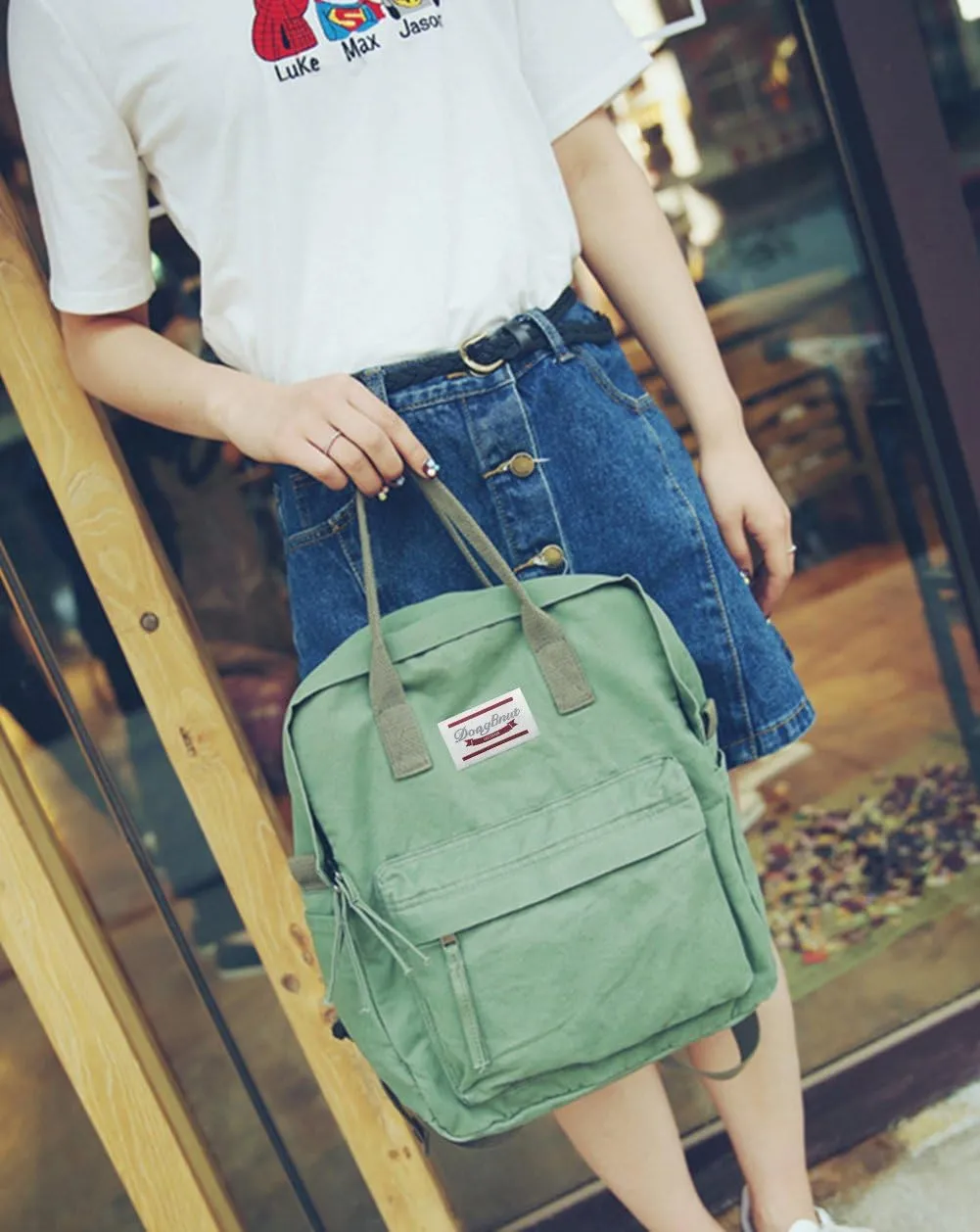 LuckyZ Backpacks Womens Casual Bookbags Lightweight Cloth Canvas Backpack School Bag Travel Daypack Medium Handbag Purse