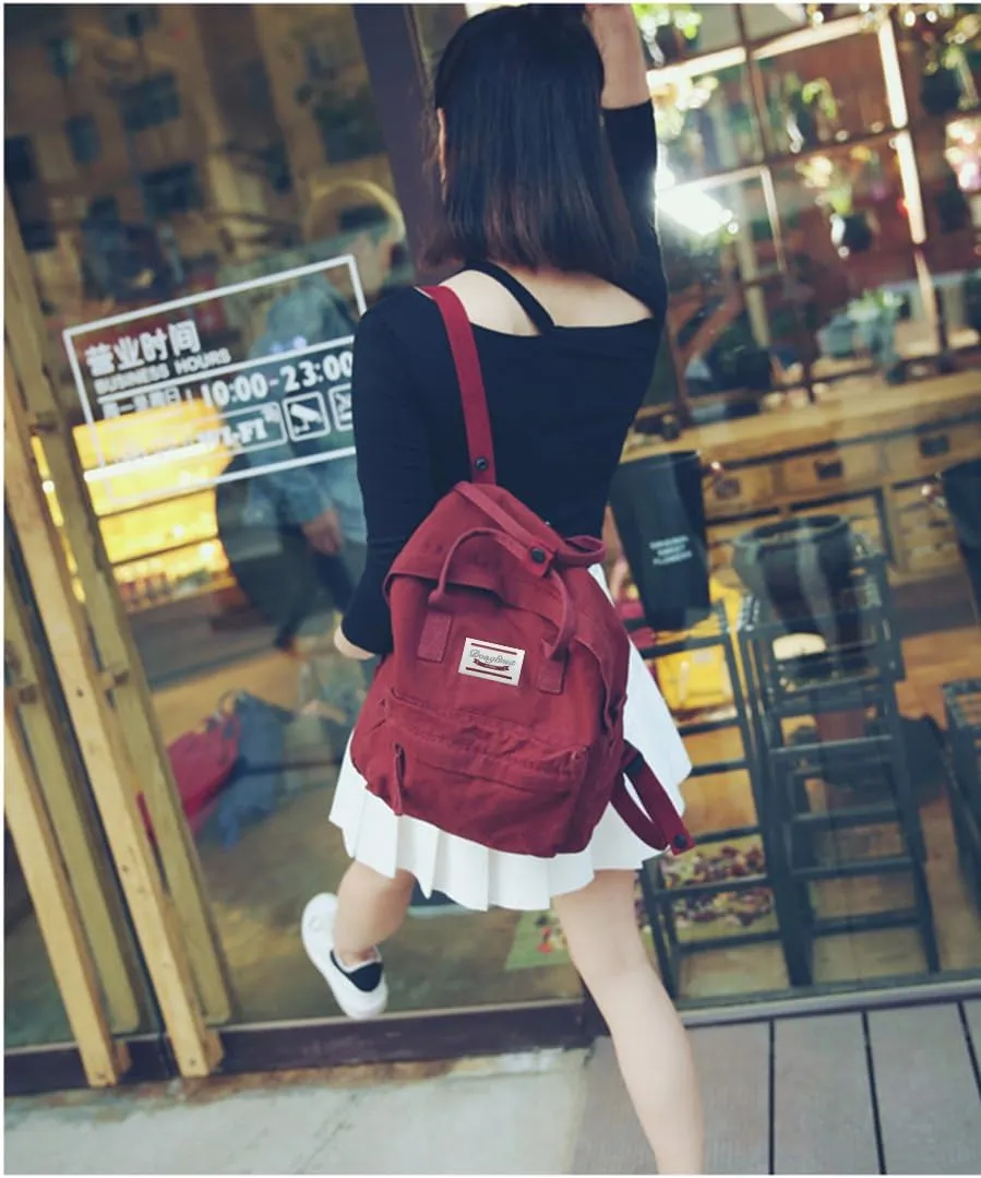 LuckyZ Backpacks Womens Casual Bookbags Lightweight Cloth Canvas Backpack School Bag Travel Daypack Medium Handbag Purse