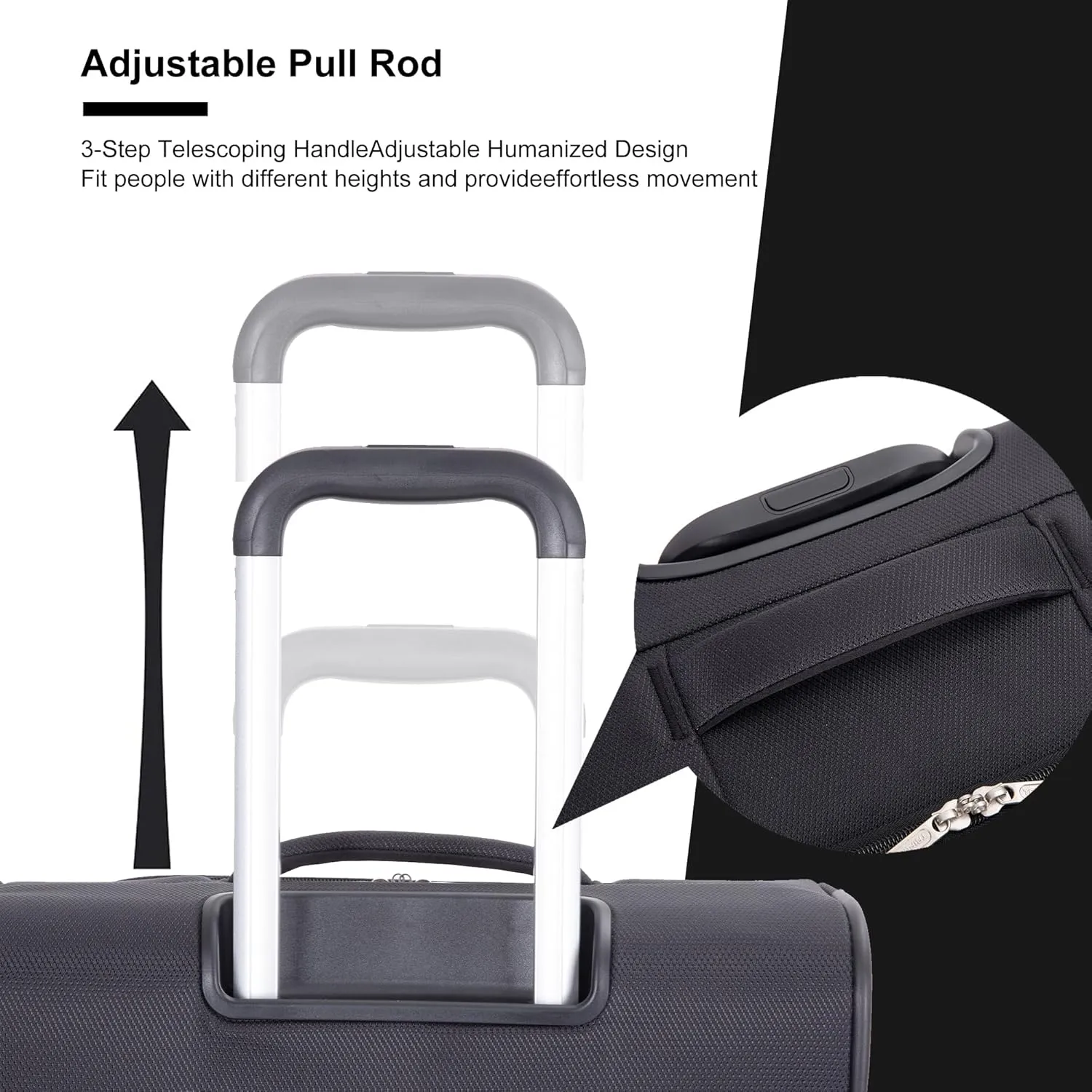 Luggage Sets 5 Piece Softside Expandable Suitcase set With Spinner Wheels Duffel Bag And Toiletry Bag, Lightweight Carry-On And Checked Luggage (10" 16" 18" 23" 27"), Black
