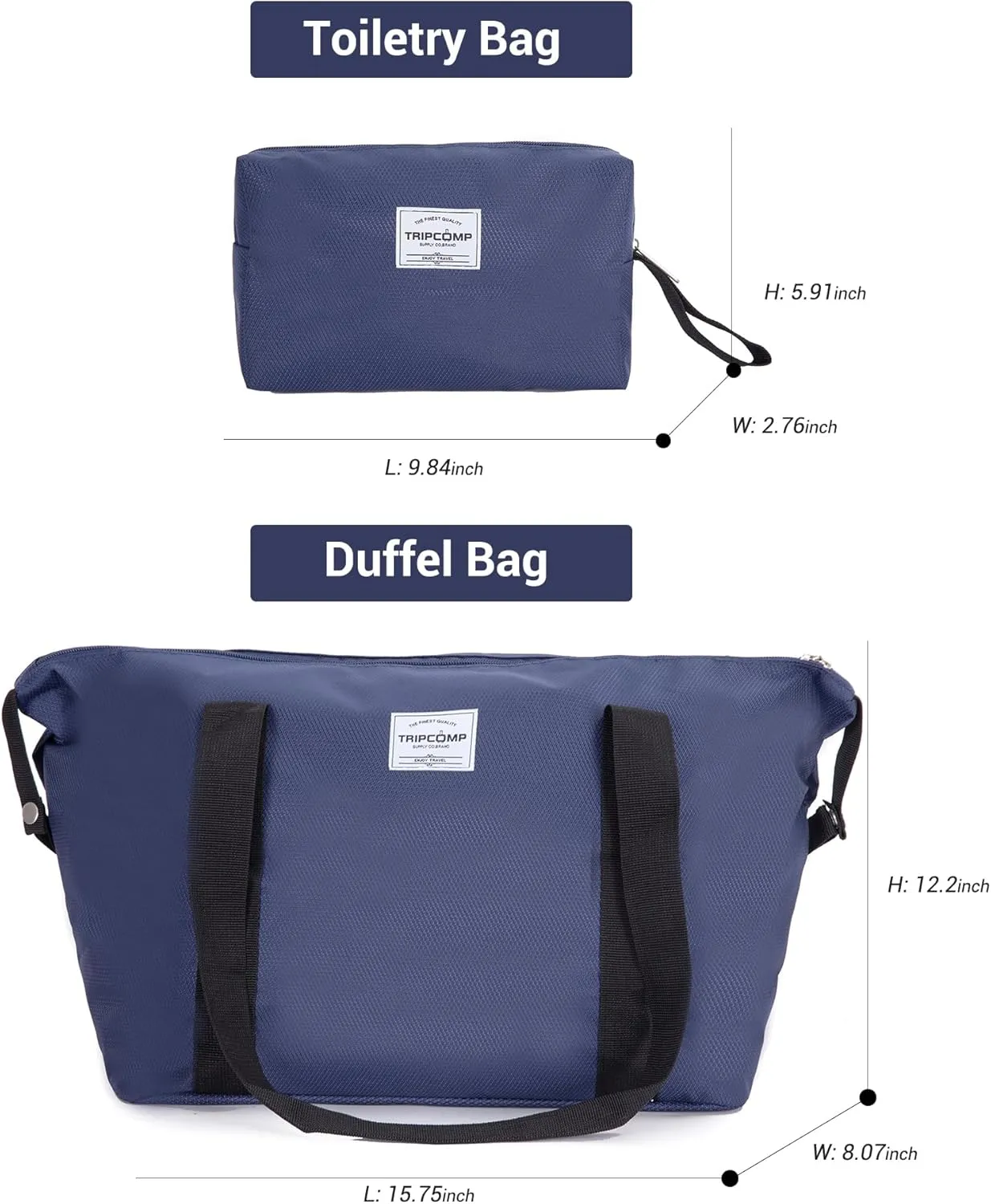 Luggage Sets 5 Piece Softside Expandable Suitcase set With Spinner Wheels Duffel Bag And Toiletry Bag, Lightweight Carry-On And Checked Luggage (10" 16" 18" 23" 27"), Blue