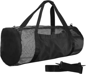 Luwint Heavy Duty Dive Duffle Bag, Large Mesh Gear Bag for Scuba Diving, Snorkeling, Travel, Beach, Pool Trip, Swimming and Water Sports, Black