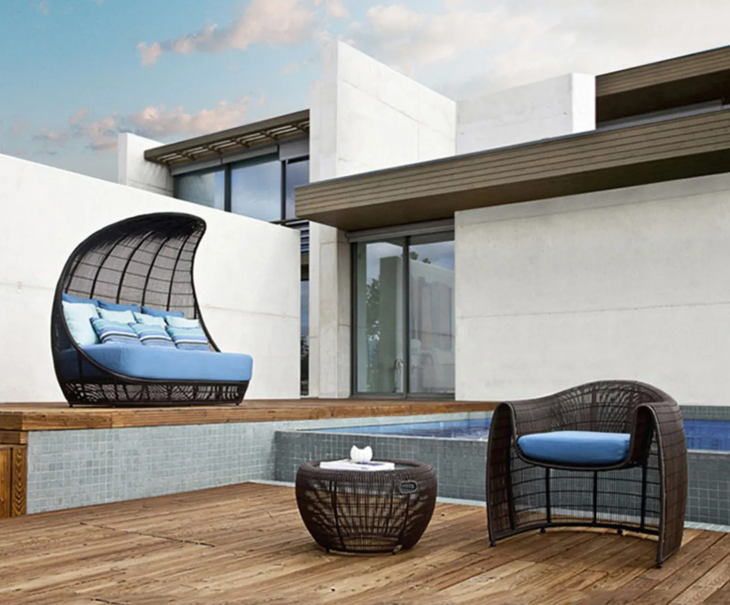 Luxury Plus Furniture - Nordic Rattan Designer Chairs   Coffee Table - Mix & Match (Balcony, Patio, Courtyard)