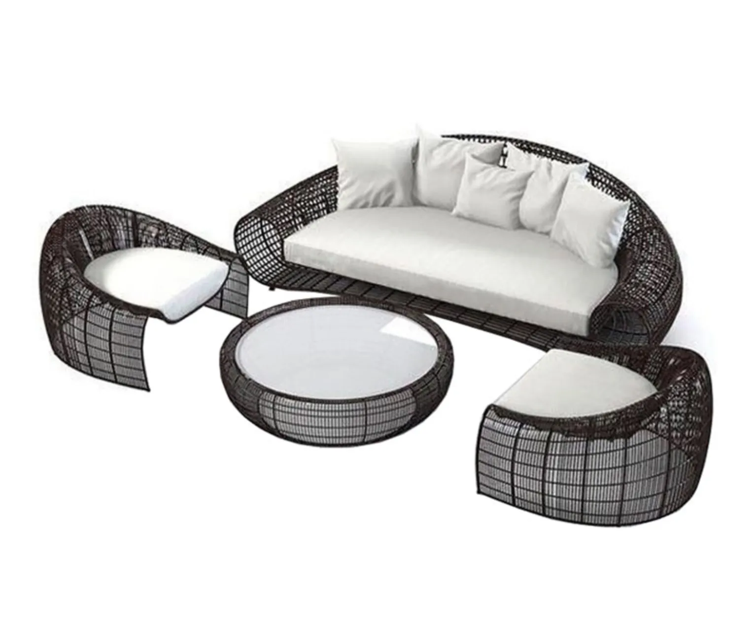 Luxury Plus Furniture - Nordic Rattan Designer Chairs   Coffee Table - Mix & Match (Balcony, Patio, Courtyard)