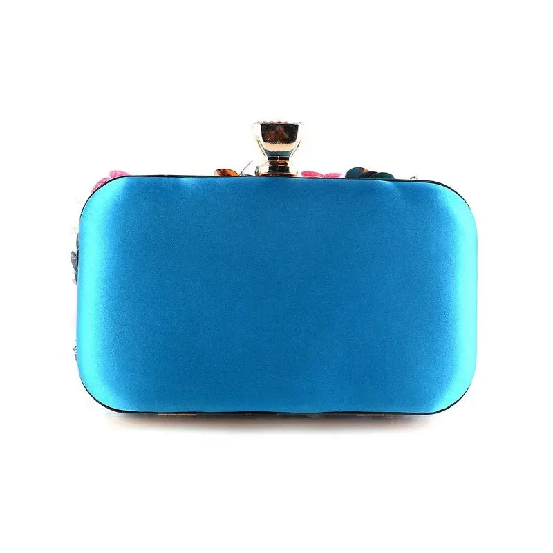Luxury Women's Floral Evening Clutch 2025 New Fairy 3D Appliques Wedding Party Purses Elegant Ladies Beading Bags Bride Handbag