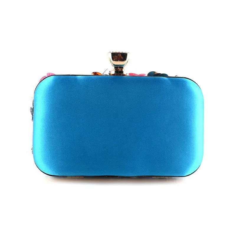 Luxury Women's Floral Evening Clutch 2025 New Fairy 3D Appliques Wedding Party Purses Elegant Ladies Beading Bags Bride Handbag