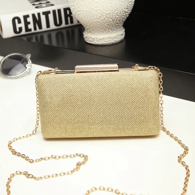LYKANEFU Box Party Evening Bag Small Clutch Purse Women Bag Gold Day Clutches Ladies Purses With Chain Party  Wedding Hand Bag