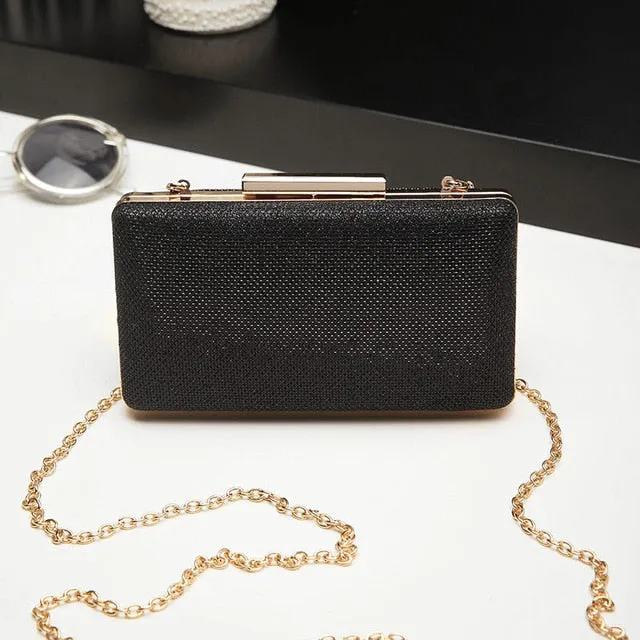 LYKANEFU Box Party Evening Bag Small Clutch Purse Women Bag Gold Day Clutches Ladies Purses With Chain Party  Wedding Hand Bag