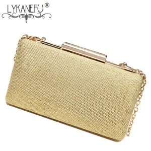 LYKANEFU Box Party Evening Bag Small Clutch Purse Women Bag Gold Day Clutches Ladies Purses With Chain Party  Wedding Hand Bag