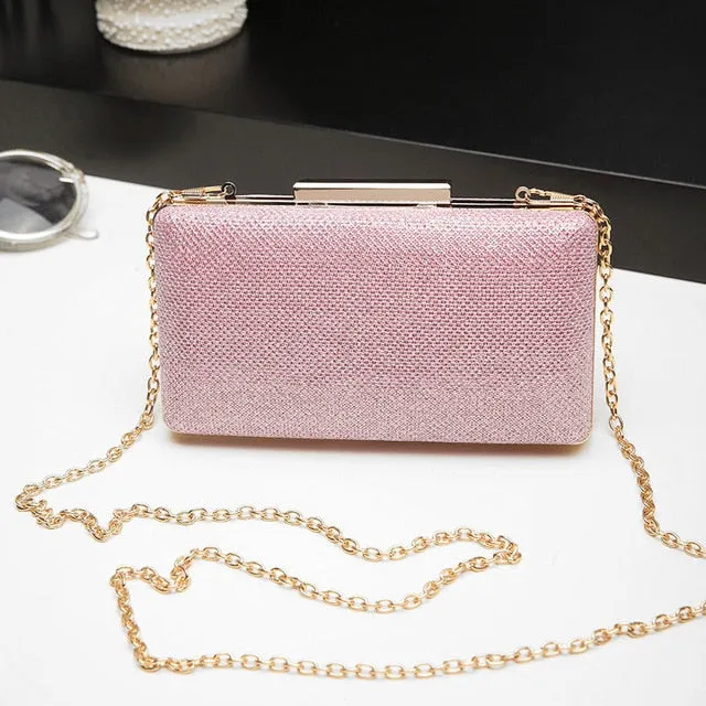 LYKANEFU Box Party Evening Bag Small Clutch Purse Women Bag Gold Day Clutches Ladies Purses With Chain Party  Wedding Hand Bag