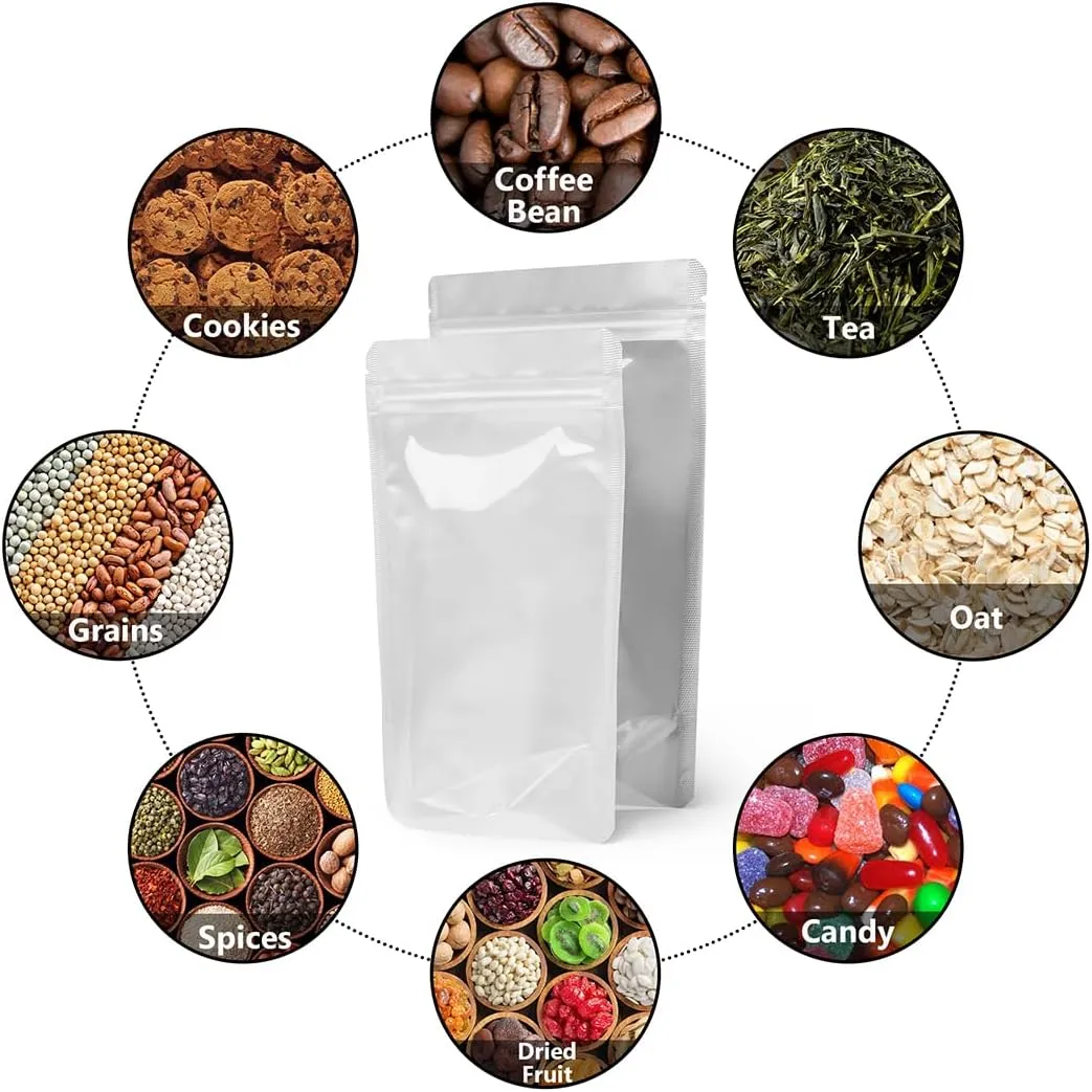 LZLPACKING 100 Pieces resealable Mylar Bags with Clear Front Window,Smell Proof Edible Packaging Bags,Sample Bags,ziplock Stand up Pouches Bags for Food Storage(black,5×8 Inch/12.7 x 20.3cm)