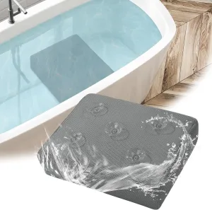 MABOZOO Thicken Bath Cushion for Tub, 4 Inch Booster Seat 3D Air Mesh Hot Tub Cushion Seat with 5 Non-Slip Suction Cups Quick Dry Bath Accessories Indoor Outdoor (Gray)