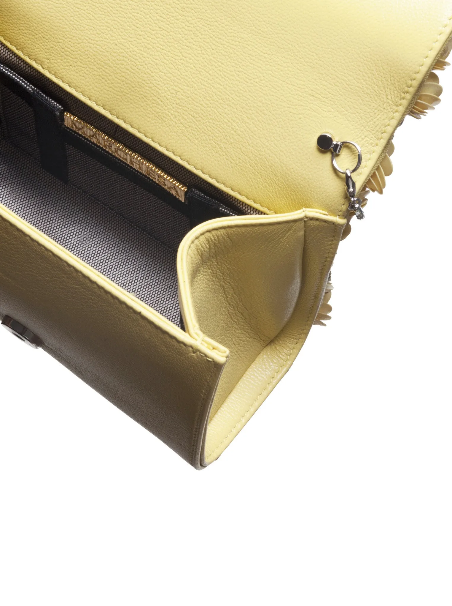Marisol Russian Floral Sequined Clutch Yellow