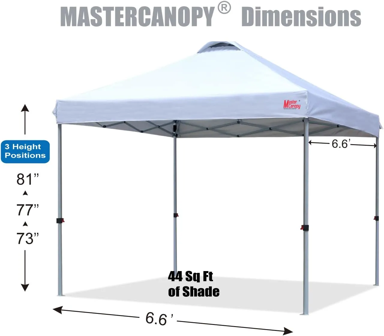 MASTERCANOPY Durable Pop-up Canopy Tent with Roller Bag (White)