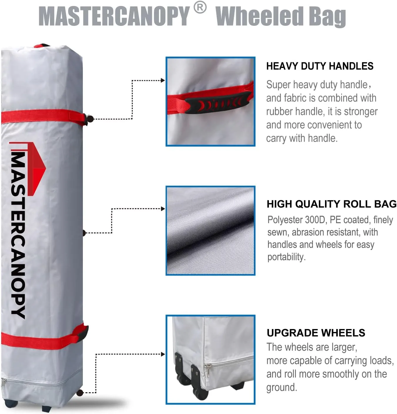 MASTERCANOPY Durable Pop-up Canopy Tent with Roller Bag (White)