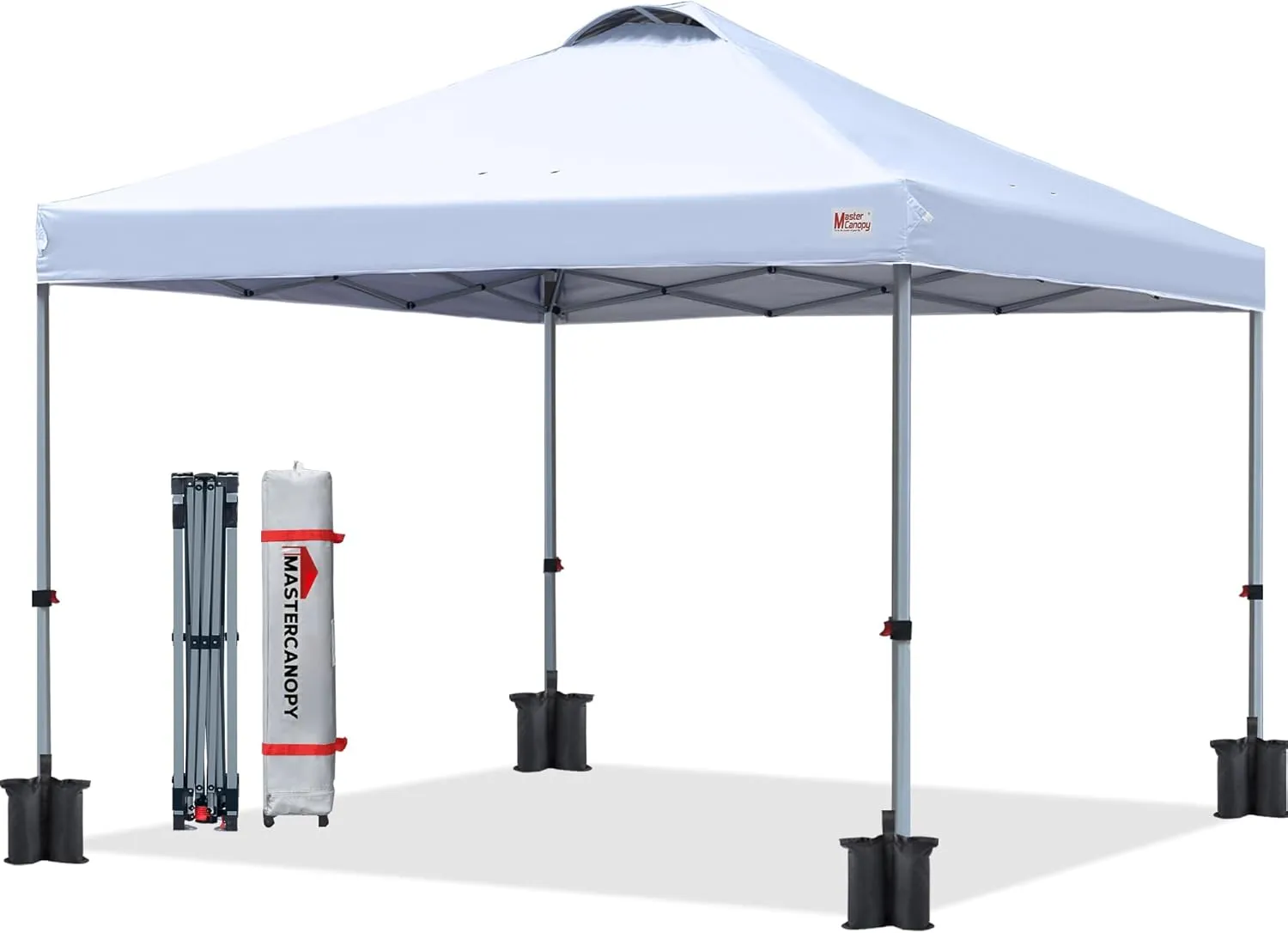 MASTERCANOPY Durable Pop-up Canopy Tent with Roller Bag (White)