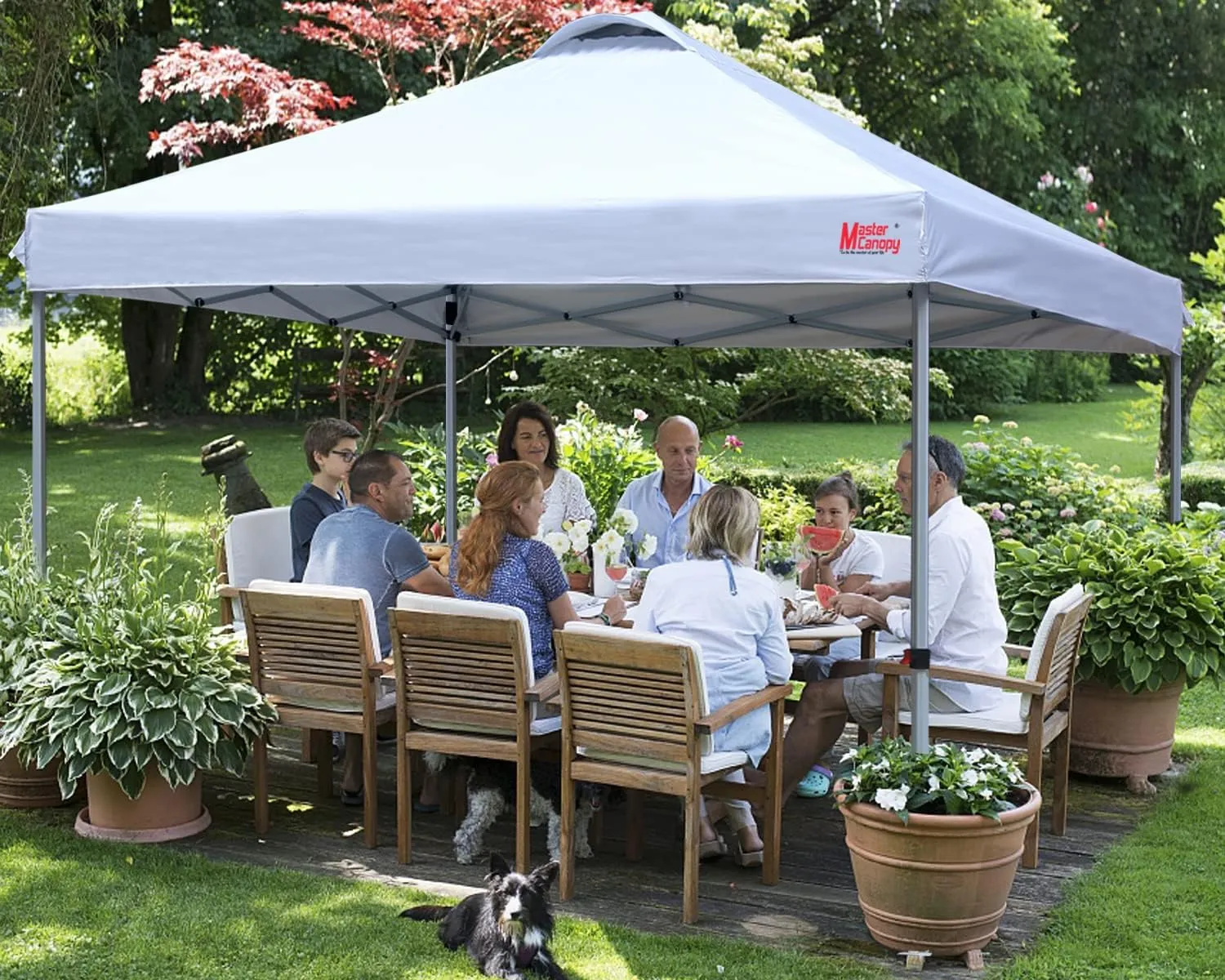 MASTERCANOPY Durable Pop-up Canopy Tent with Roller Bag (White)