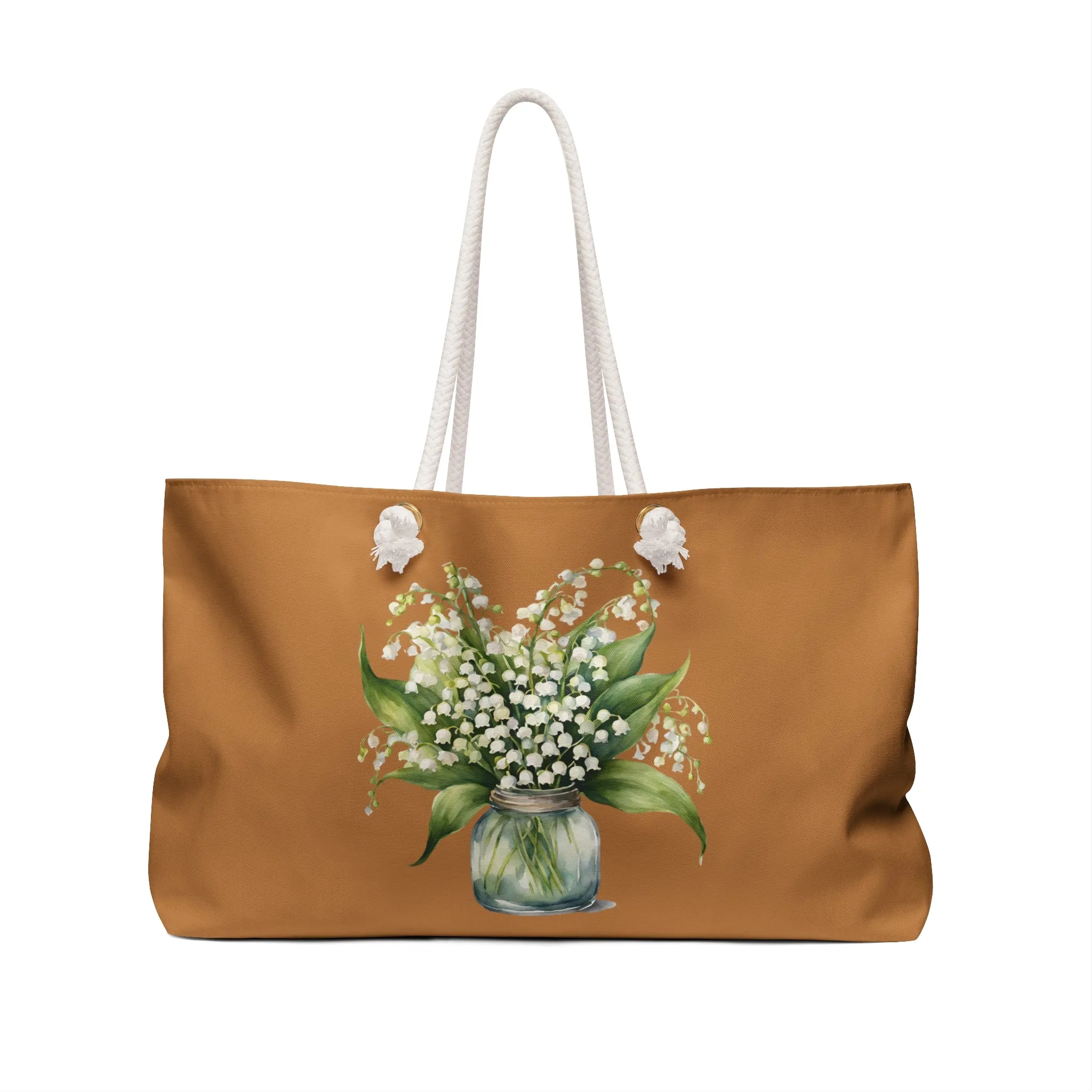 May Boho Weekender Bag, Flower of the Month, Birth Flower, Lily of the Valley