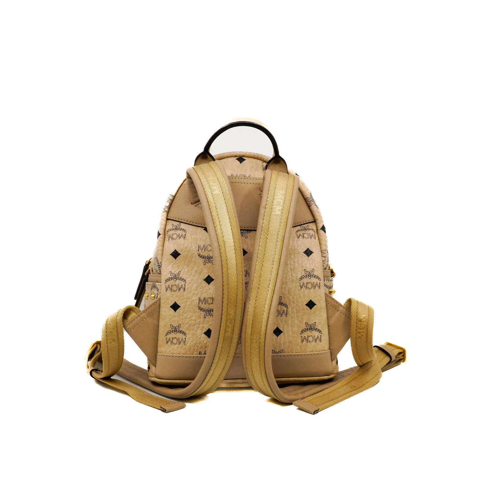MCM small backpack beige with pink crystal