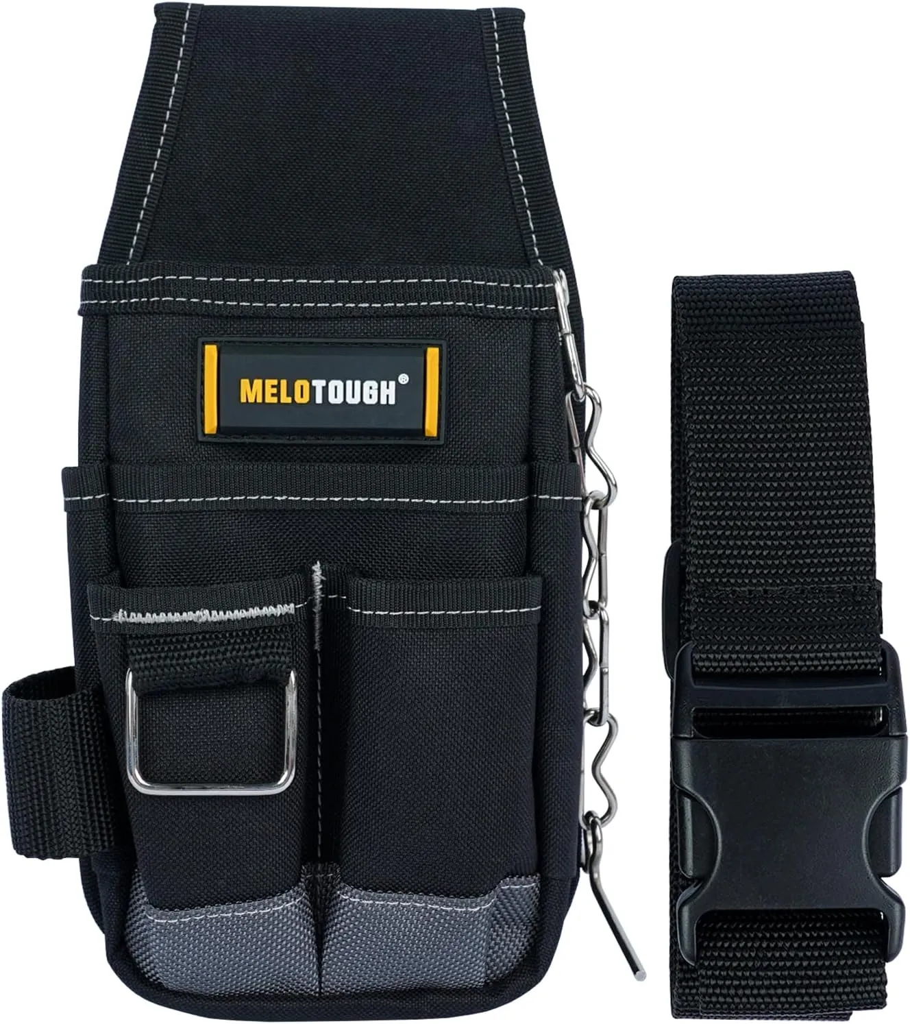 MELOTOUGH Pocket Tool Pouch Tool Belt Pouches with Belt Clip Utility Mini Tool Organizer Pouch for Electrician,Carpenter,Construction,Technician