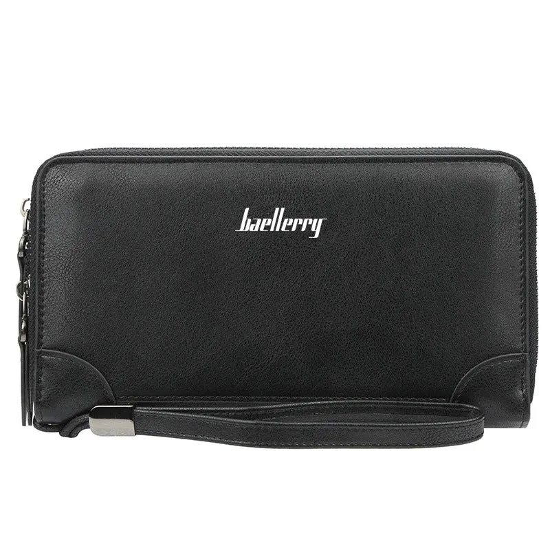 Men's Long Clutch Retro Double Zipper Coin Purses