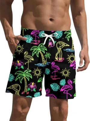 Mens Swim Trunks Quick Dry Beach Shorts Summer Boardshorts with Mesh Lining