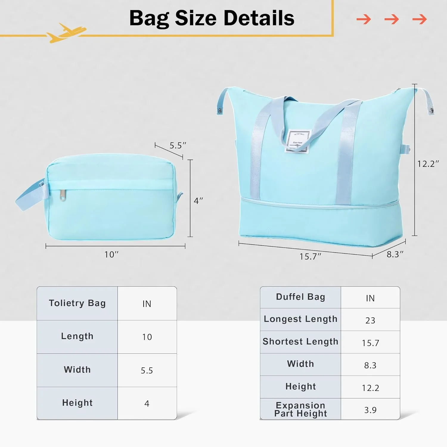 Merax Luggage Set Hardside Suitcase Bag, Light Blue, 20/24 Inch   Cosmetic & Handbag