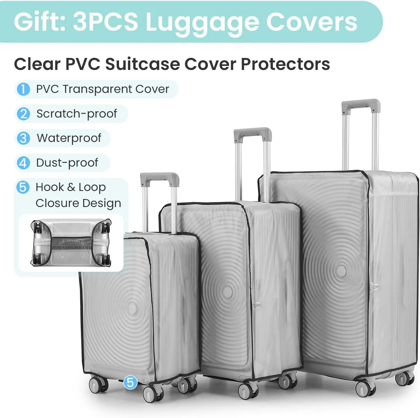 Merax Luggage Sets 3 Piece,Front Open PC Hardshell Expandable Carry on Suitcase with Spinner Wheels and TSA Lock,Lightweight 20in/24in/28in Luggage,Mint Green