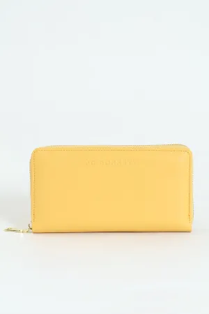 Meryl Smooth Zip Around Purse - Yellow