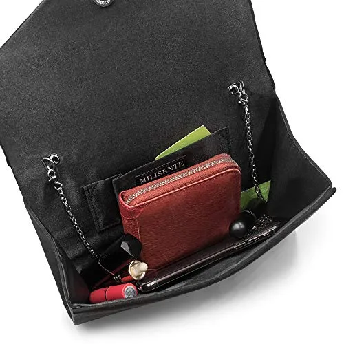 Milisente Suede Evening Clutch Bag
