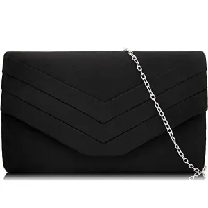 Milisente Suede Evening Clutch Bag