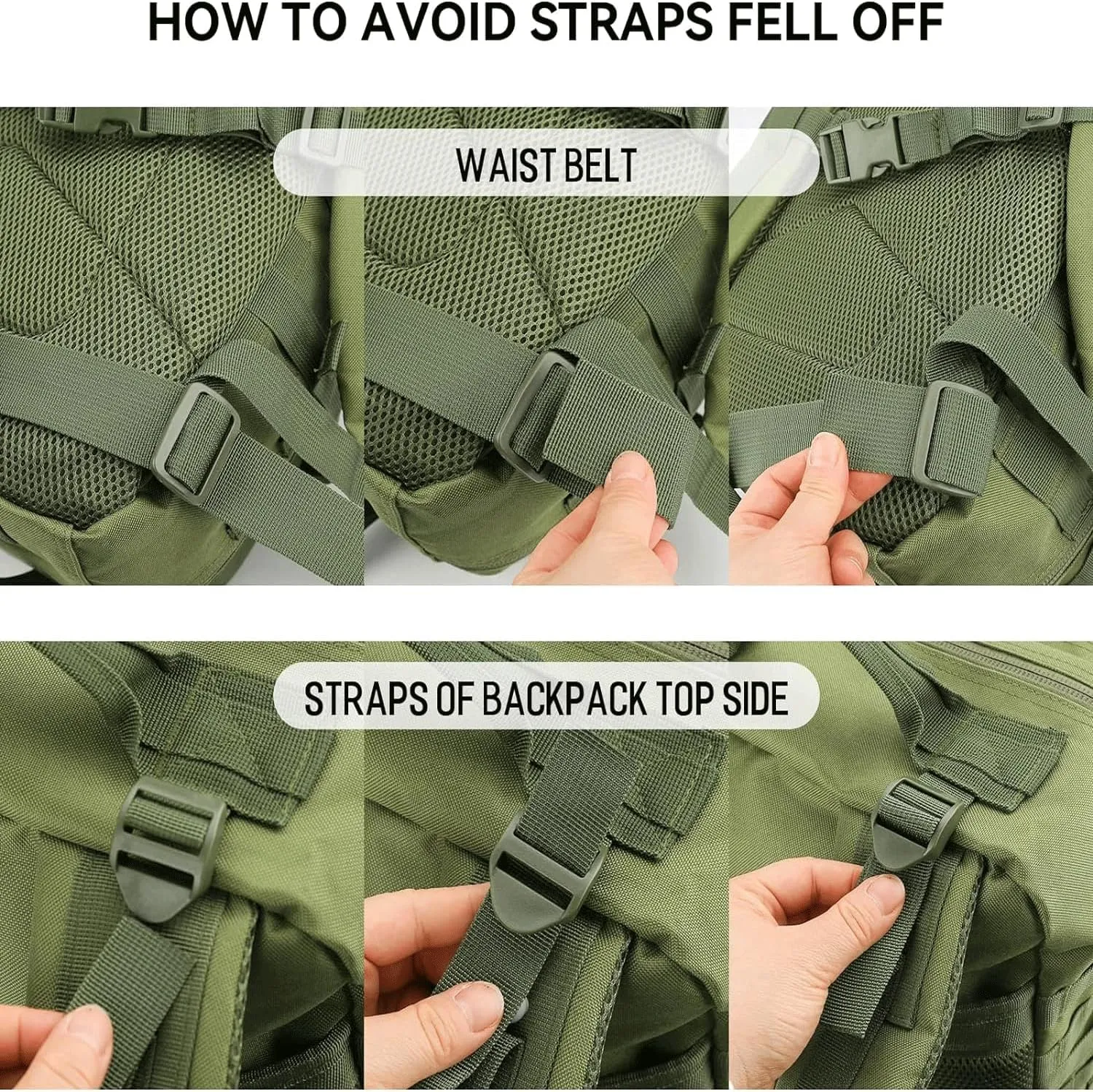 Military Tactical Backpack Large Army 3 Day Assault Pack Molle Bag Backpacks (ACU Camo) (Army Green)