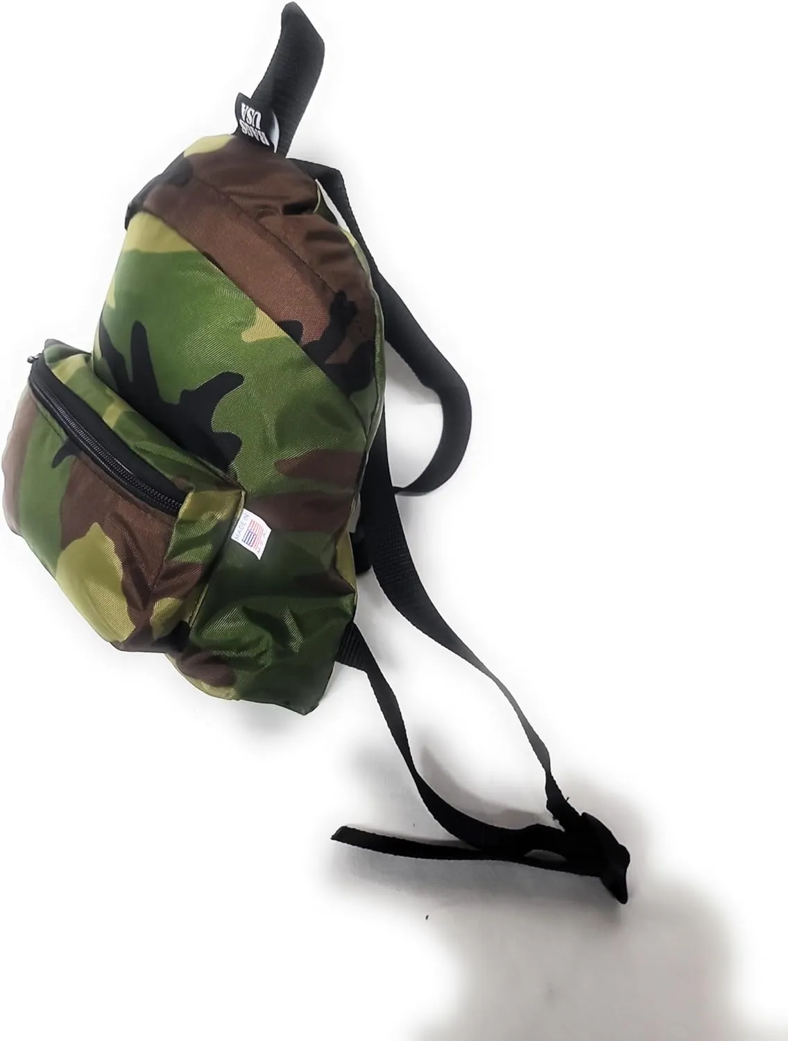 Mini Backpack, Ladies Purse Style Backpack with Front Pocket for Cellphone Made In USA. (Camouflage)