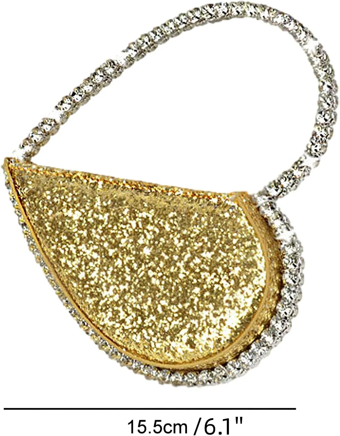 Mini Heart Round Shape Rhinestone Clutch Purse Bag Diamond Frame Glitter Bright Sequins Evening Handbag Wedding Party