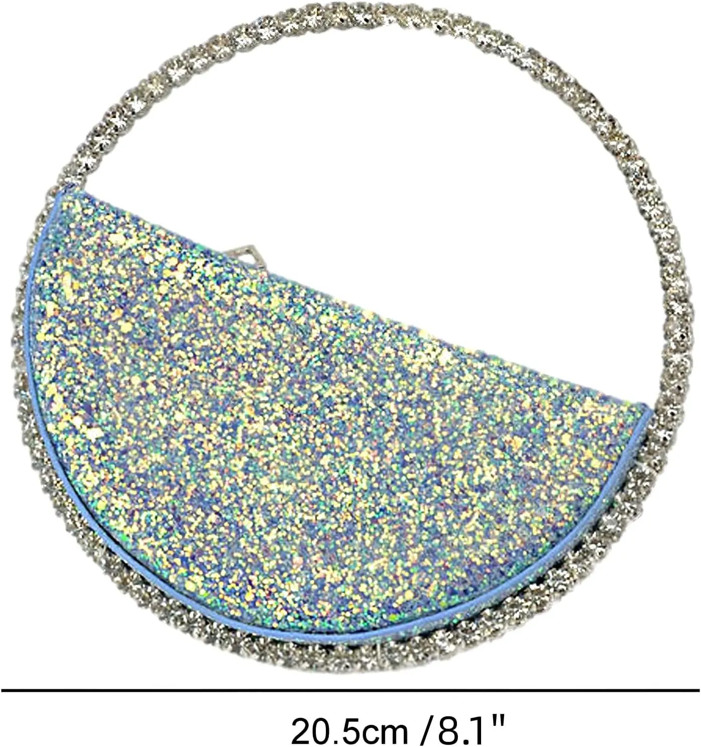 Mini Heart Round Shape Rhinestone Clutch Purse Bag Diamond Frame Glitter Bright Sequins Evening Handbag Wedding Party