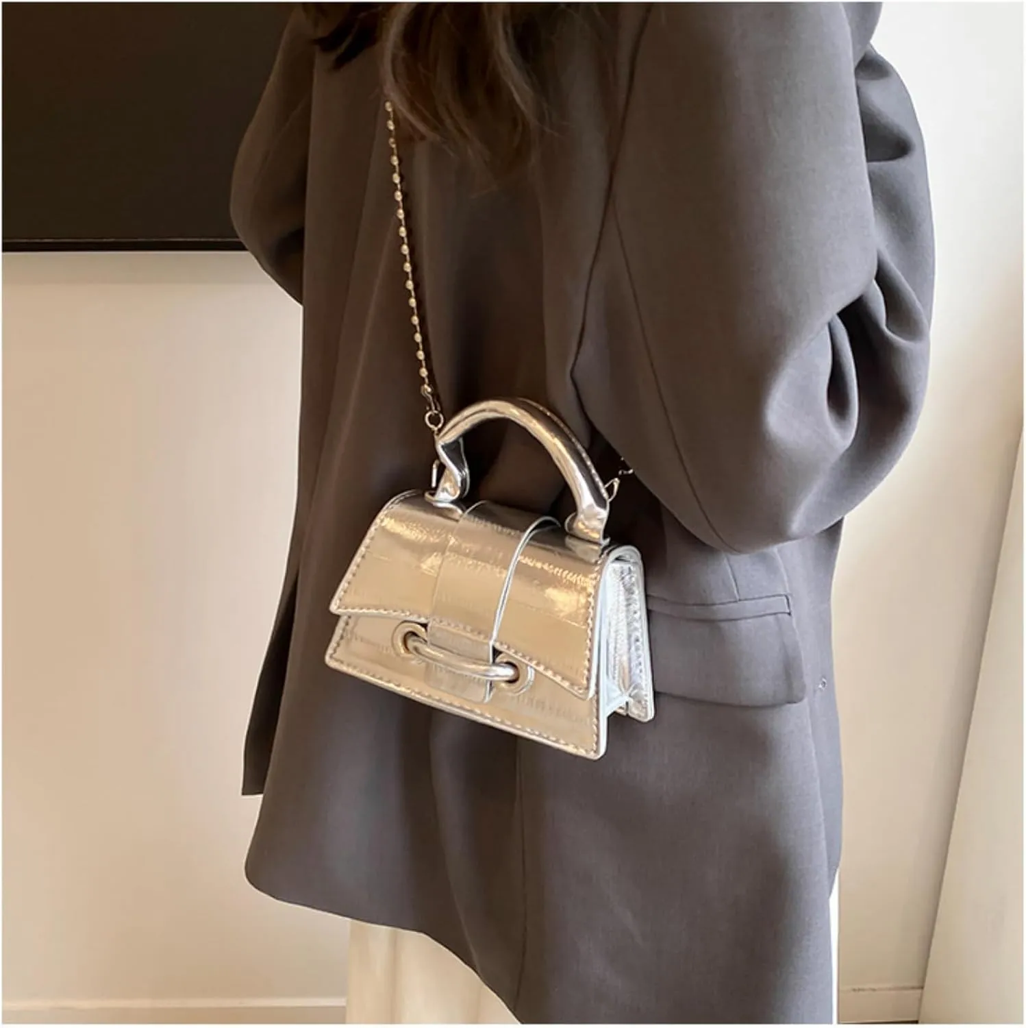 Mini Purses for Women, Y2K Top Handle Crossbody Bag Tiny Shoulder Handbag Stylish Party Prom Cocktail Clutch for Party