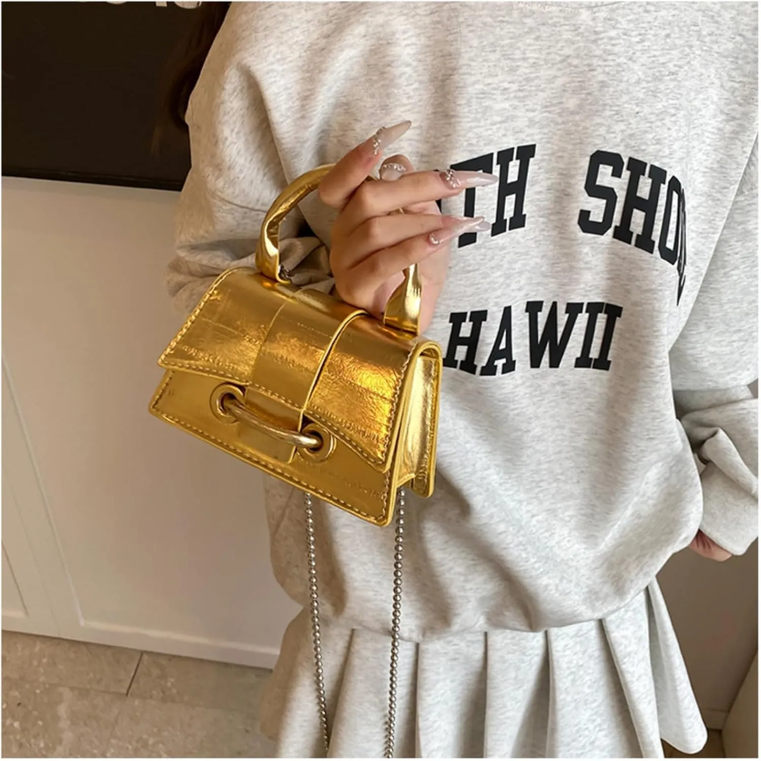 Mini Purses for Women, Y2K Top Handle Crossbody Bag Tiny Shoulder Handbag Stylish Party Prom Cocktail Clutch for Party