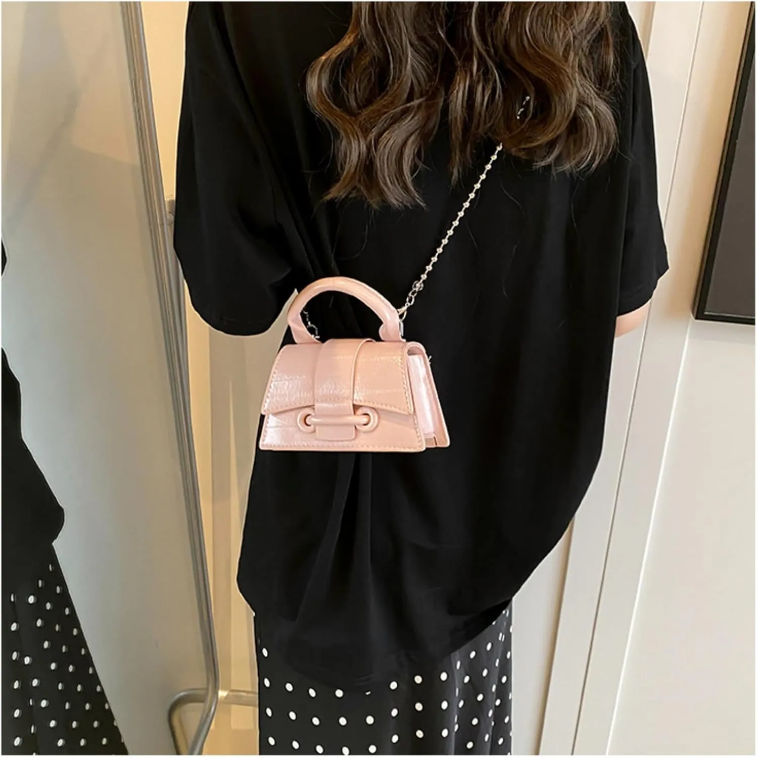 Mini Purses for Women, Y2K Top Handle Crossbody Bag Tiny Shoulder Handbag Stylish Party Prom Cocktail Clutch for Party
