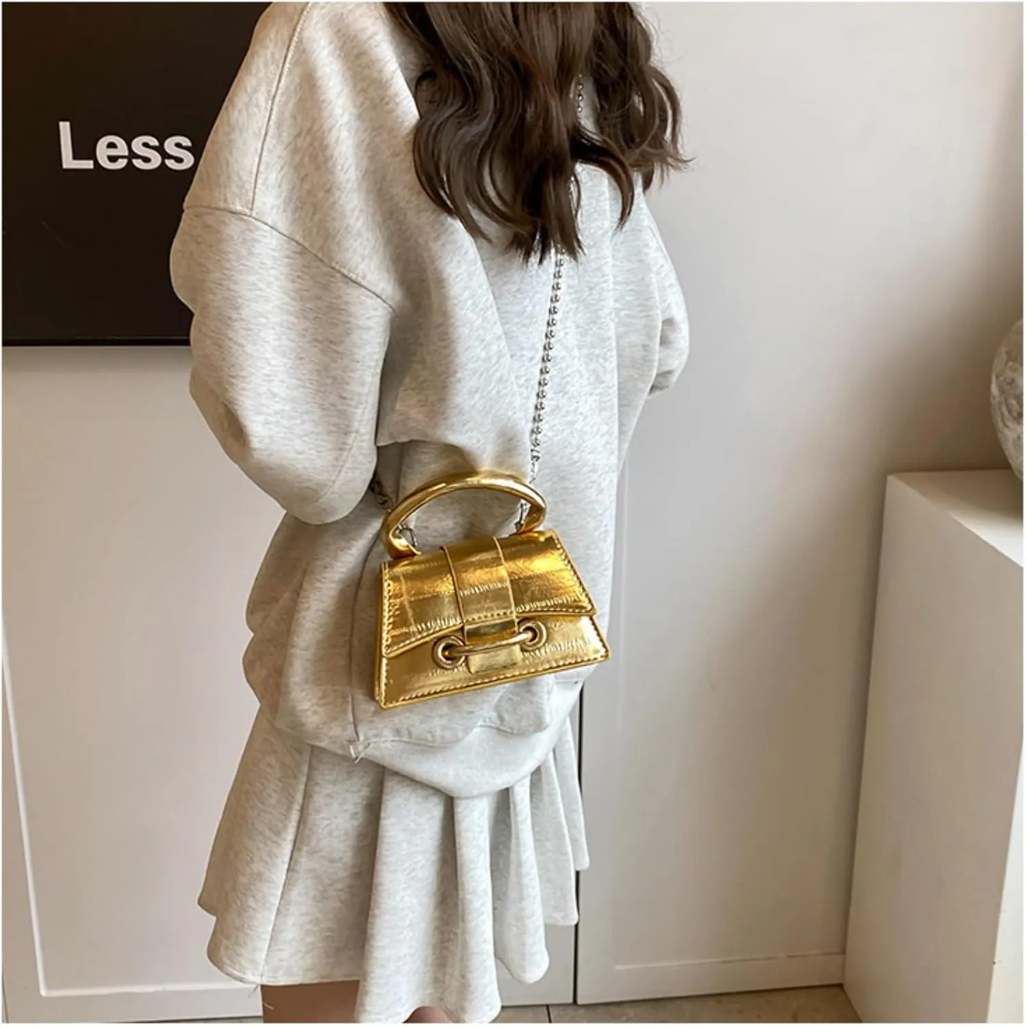 Mini Purses for Women, Y2K Top Handle Crossbody Bag Tiny Shoulder Handbag Stylish Party Prom Cocktail Clutch for Party