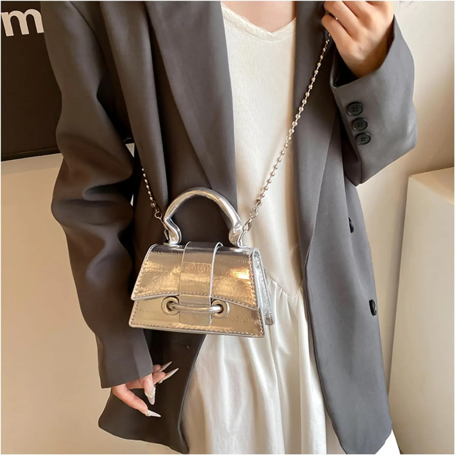 Mini Purses for Women, Y2K Top Handle Crossbody Bag Tiny Shoulder Handbag Stylish Party Prom Cocktail Clutch for Party