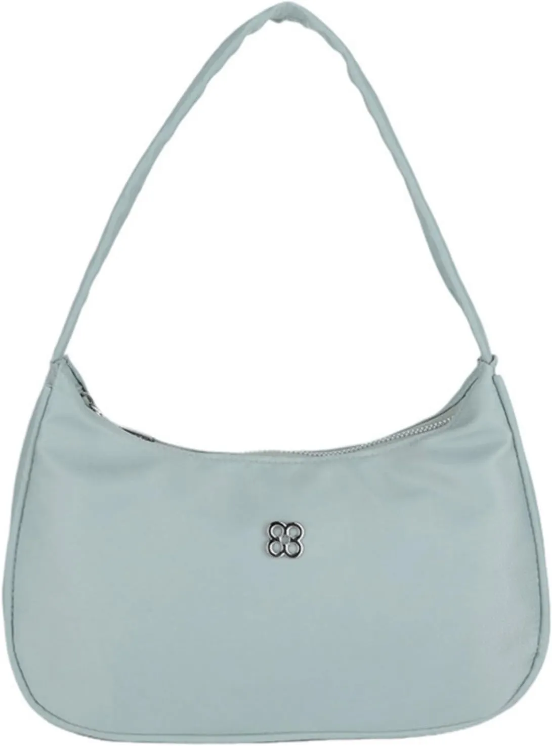 Mini Shoulder Bag for Women, Nylon Crescent Handbag Underarm Retro Hobo Clutch Classic Tote Purse with Zipper Closure
