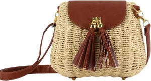 Mini Straw Shoulder Bag for Women Chic Woven Hobo Handbag with Tassel Rattan Clutch Purse Beach Party College Tote 2025