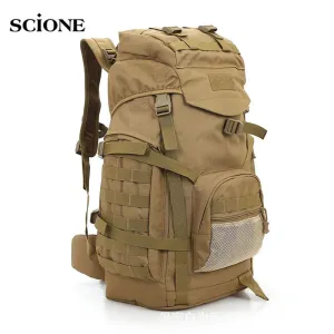 Molle 60L Camping Backpack Tactical Bag Military Large Waterproof Backpacks Camouflage Hiking Outdoor Army Bags XA281WA