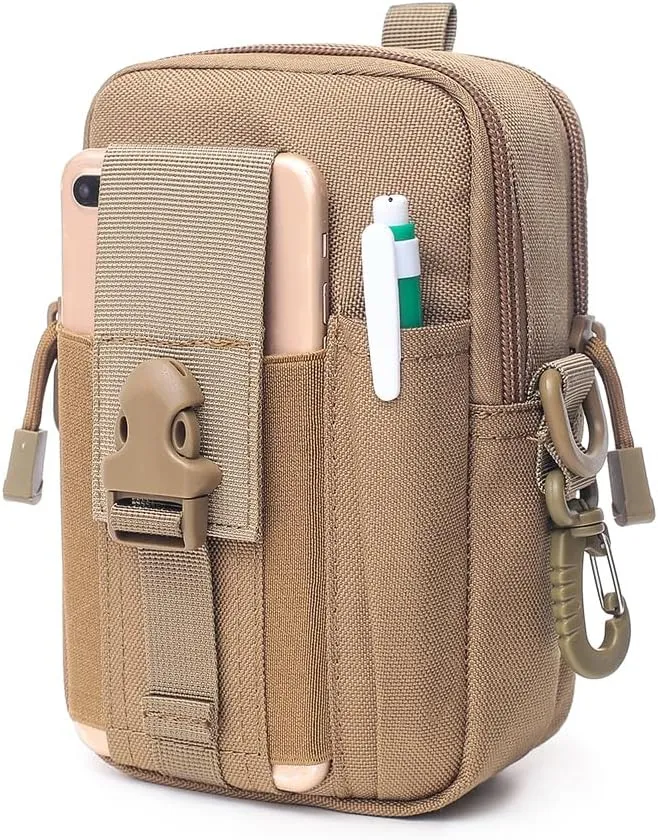 Molle Bags, Tactical EDC Bags, Multi-Purpose Tactical Backpacks and Compact Multi-Pocket Tool Bags with Cushioned Shock Protection Inside. Ideal for Outdoor Travel, Hiking(Green)